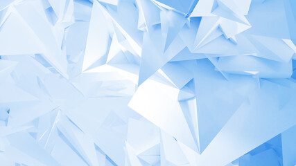Poster - blue abstract background, wallpaper, 3d illustration of crystal design