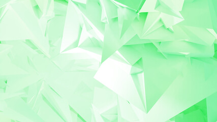 Poster - green abstract background, wallpaper, 3d illustration of crystal design