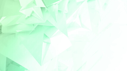 Poster - green abstract background, wallpaper, 3d illustration of crystal design
