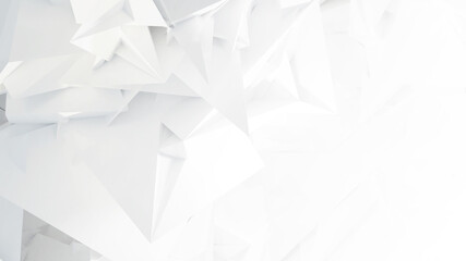 Poster - white abstract background, wallpaper, 3d illustration of crystal design
