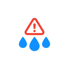 Poster - water contamination alert icon on white