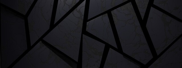 Poster - Abstract black background with textured slabs. 3D render / rendering