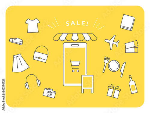 スマホでネットショッピングをするイメージイラスト素材 Acheter Ce Vecteur Libre De Droit Et Decouvrir Des Vecteurs Similaires Sur Adobe Stock Adobe Stock