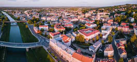 Panorama of Przemysl at sunset