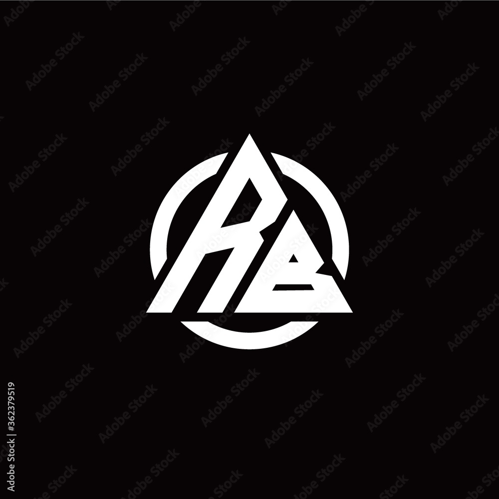 R B initial triangle logo with circle elements Stock Vector | Adobe Stock