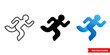 © mr.GAS - Run icon of 3 types. Isolated vector sign symbol.