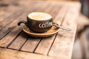 cup of coffee in a restaurant