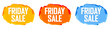 © Denis Sined - Set Friday Sale bubble banners design template, discount tags, app icons, vector illustration