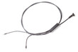 © Aleksandr Kondratov - The removed spare part from the car on a white isolated background is a hood opening cable for replacement and repair. Spare parts catalog.