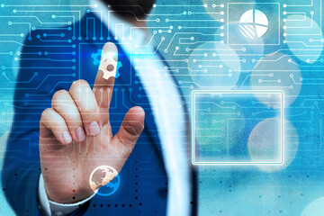 Fototapete - System Administrator Control, Gear Configuration Settings Tools Concept.
