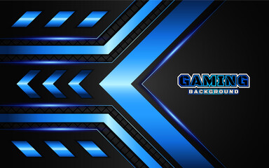 Wall Mural - abstract futuristic black and blue gaming background with modern esport shapes. vector design templa