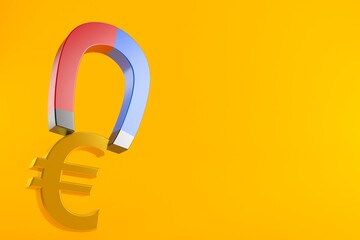 Sticker - Euro currency with horseshoe magnet