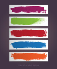 Wall Mural - collection of vector banners with paint brush strokes