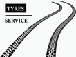 © miloje - Tire tracks . Vector Tire Car Logo .  Auto Repair Service icon ,