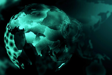 Fototapete - Creative glowing digital globe