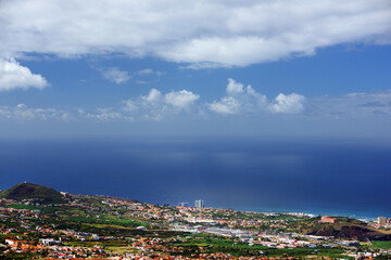 Poster - Puerto de la Cruz resort on the Atlantic coast in Tenerife, Spain, Europe