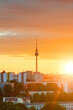 Beautiful sunset over Berlin skyline, Berlin, Germany