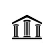 © cahyo - Three pillar flat logo template, white and black logo element, law justice logo icon, building construction architecture logo
