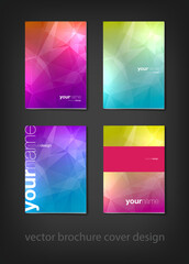 Wall Mural - set of vector polygonal brochure covers