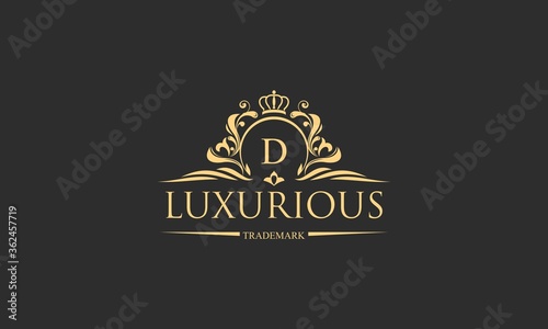 Fotomural Luxury monogram logo template object logo vector