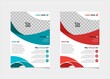 © saidicreative - Business flyer template vector design, A4 brochure template blue and red geometry shapes used for business poster layout, IT Company flyer, corporate banners, and leaflets
