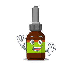 Canvas Print - A charismatic liquid bottle mascot design concept smiling and waving hand