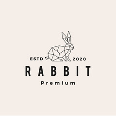 Wall Mural - geometric rabbit hare bunny hipster vintage logo vector icon illustration