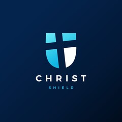 shield christ logo vector icon illustration