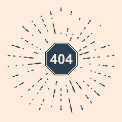 Poster - Black Page with a 404 error icon isolated on beige background. Template reports that the page is not found. Abstract circle random dots. Vector Illustration