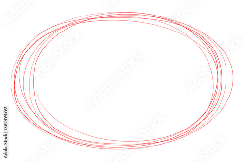 手書きの赤い丸線 Stock Illustration Adobe Stock