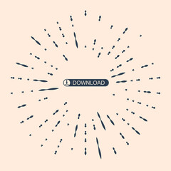 Poster - Black Download button with arrow icon isolated on beige background. Upload button. Load symbol. Abstract circle random dots. Vector Illustration