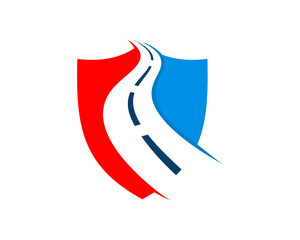 Sticker - American shield with road inside