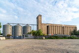 flour mill grain elevators and railroad tracks - Poti, Georgia