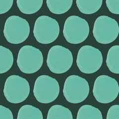 Poster - Green hand paint dots repeat pattern print background design