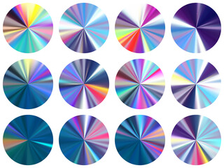 Poster - round metallic gradient web elements vector 