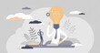 © VectorMine - Eureka or AHA moment as idea solution discovery flat tiny persons concept