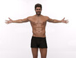 © Tritons - 3D Render : A portrait of mesomorph man pose standing in the studio
