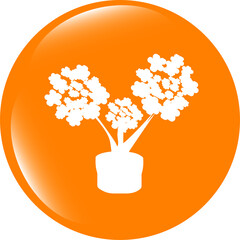 Fototapete - flowers icon button app web . Trendy flat style sign isolated on white background