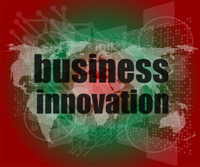 Poster - business innovation button on a touch screen interface