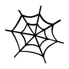 Spider web icon silhouette. Vector illustration isolated on white background.
