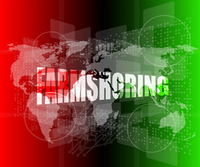 Poster - farmshoring, interface hi technology, touch screen