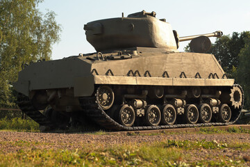 Old military Medium Tank participated in the 2nd world war. US production, 1942.