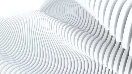 Wall Mural - Geometric white background with waves