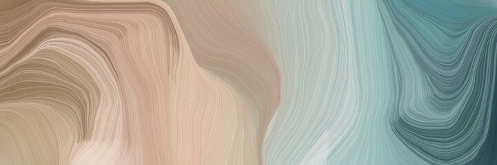 inconspicuous header with elegant abstract waves illustration with dark gray, teal blue and light sl