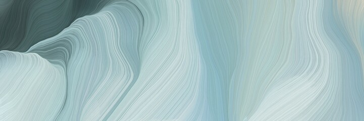 Wall Mural - inconspicuous header with colorful modern soft swirl waves background design with pastel blue, dark slate gray and light slate gray color