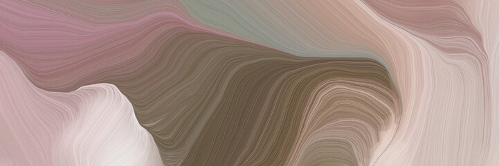 Aufkleber - unobtrusive header with elegant abstract waves illustration with rosy brown, light gray and dark olive green color