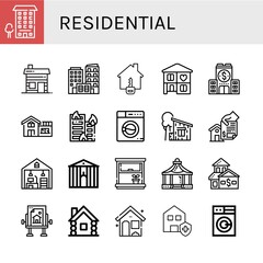 Poster - residential icon set