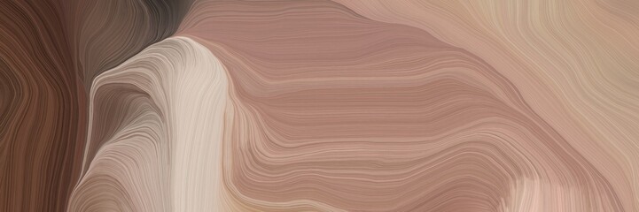 Poster - inconspicuous colorful modern soft curvy waves background design with rosy brown, old mauve and pastel gray color