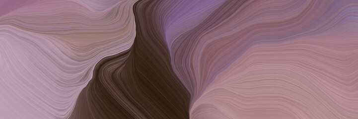 Poster - inconspicuous banner with elegant modern waves background illustration with rosy brown, very dark pink and old mauve color