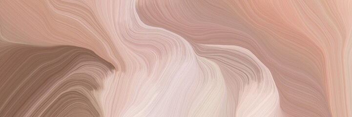 Poster - inconspicuous colorful abstract waves design with tan, rosy brown and pastel brown color